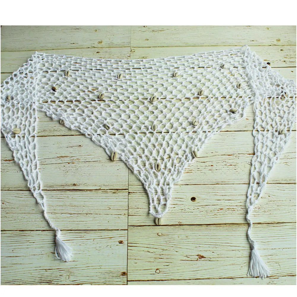 Jupe de plage sexy en résille au crochet Soléa